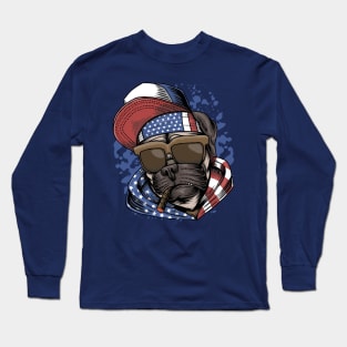 Pug dog USA Long Sleeve T-Shirt